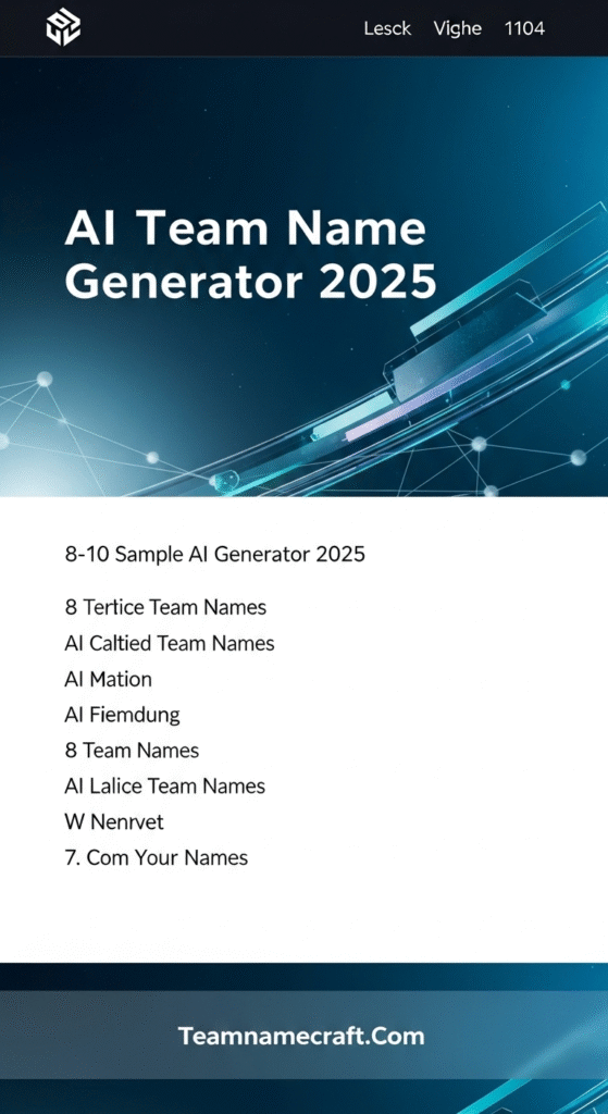 AI Team Name Generator 2025