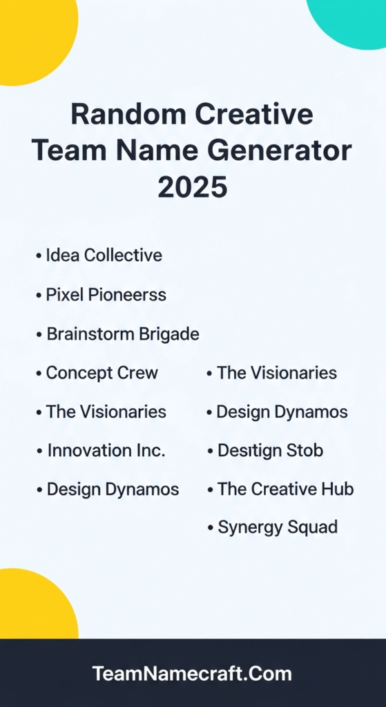 Random Creative Team Name Generator