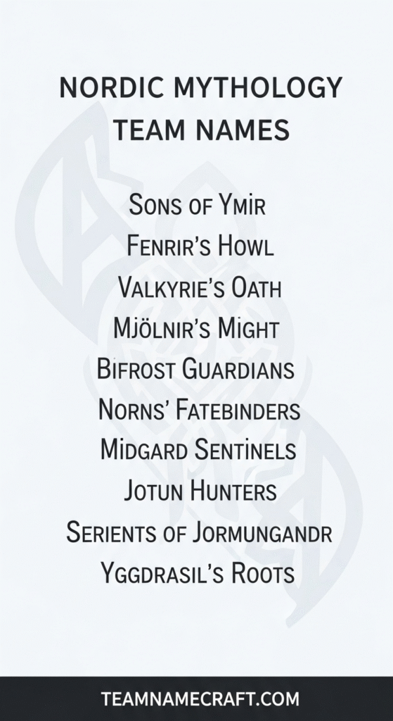 Nordic Mythology Team Names