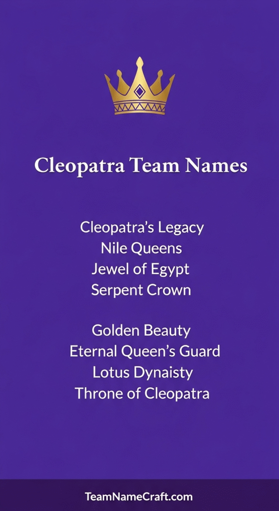 Cleopatra Team Names for Groups