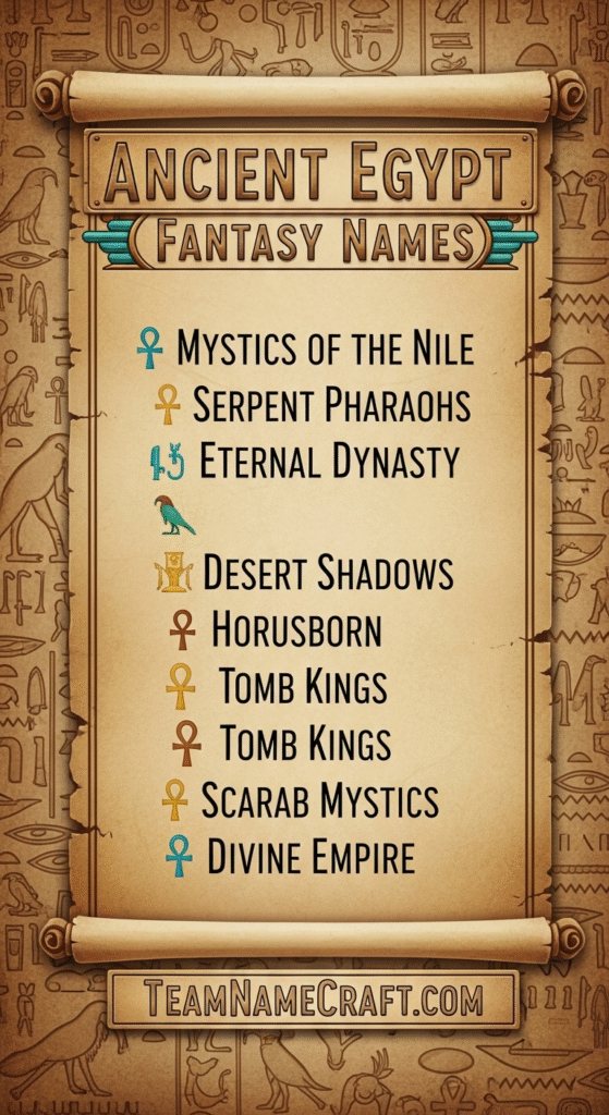 Ancient Egypt Fantasy Names