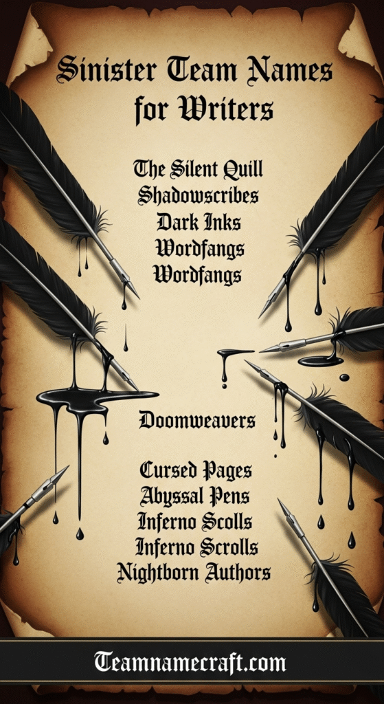 Sinister Team Names for Writers