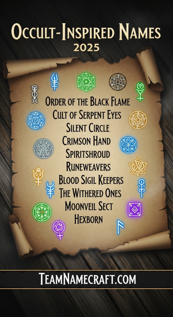 Occult-Inspired Names for groups