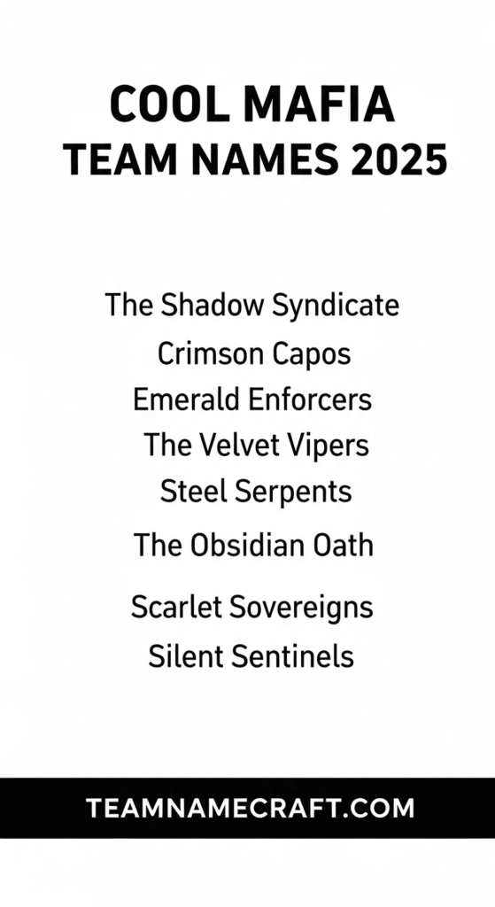 Cool Mafia Team Names