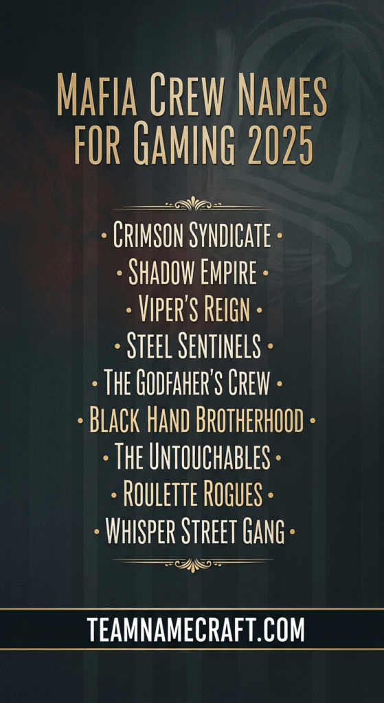 Mafia Crew Names For Gaming
