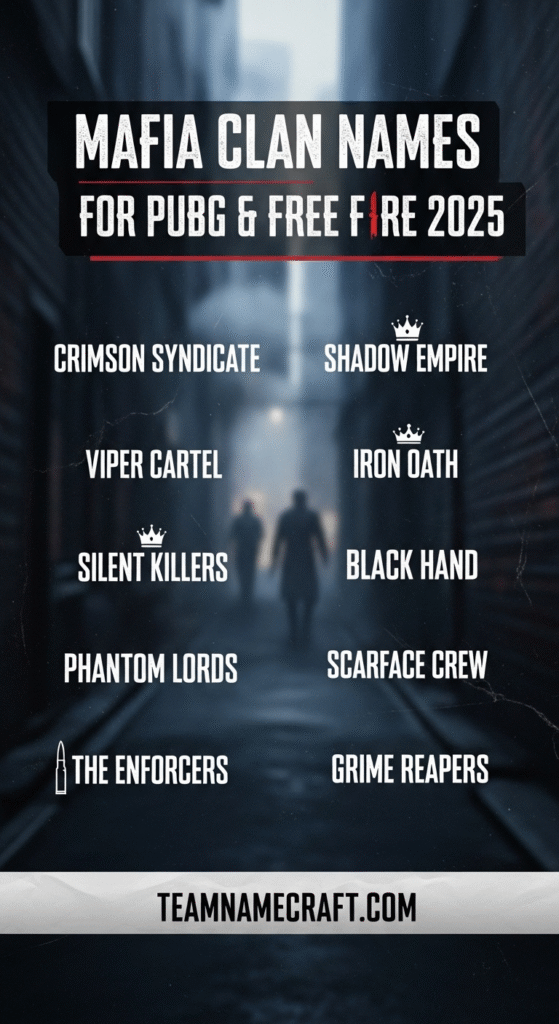 Mafia Clan Names For PUBG & Free Fire