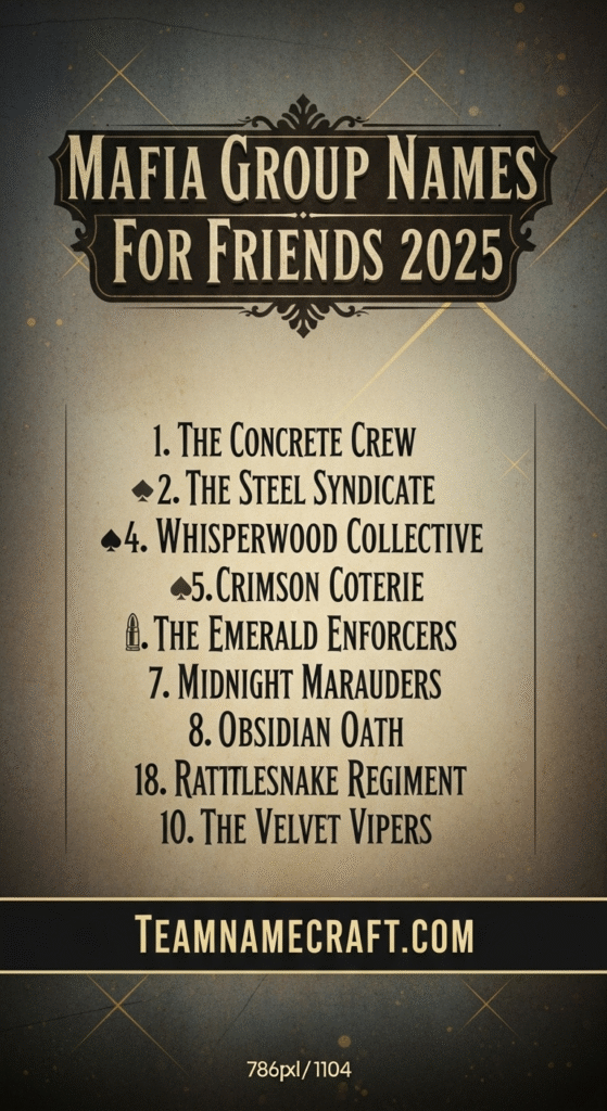 Mafia Group Names For Friends