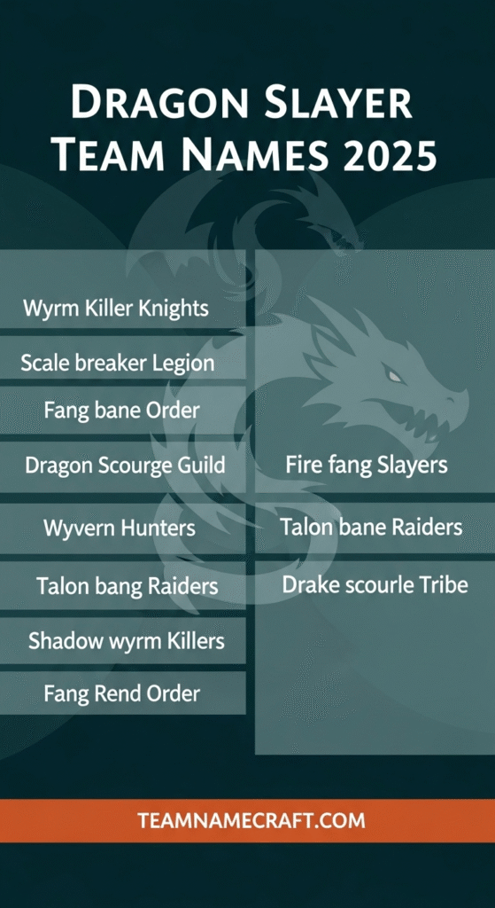 Dragon Slayer Team Names
