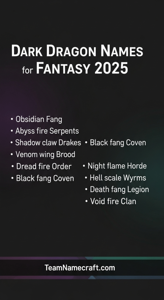 Dark Dragon Names for Fantasy