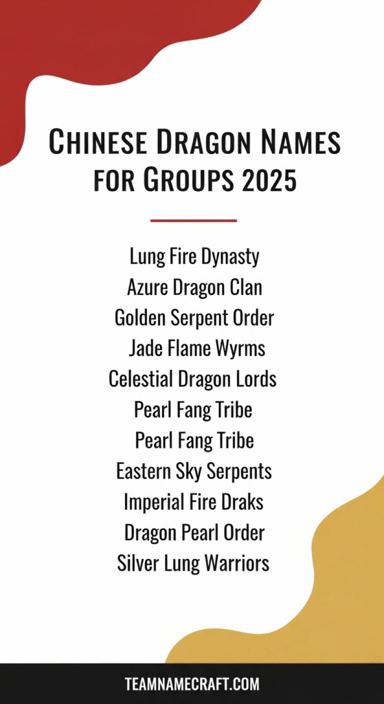 Chinese Dragon Names for Groups