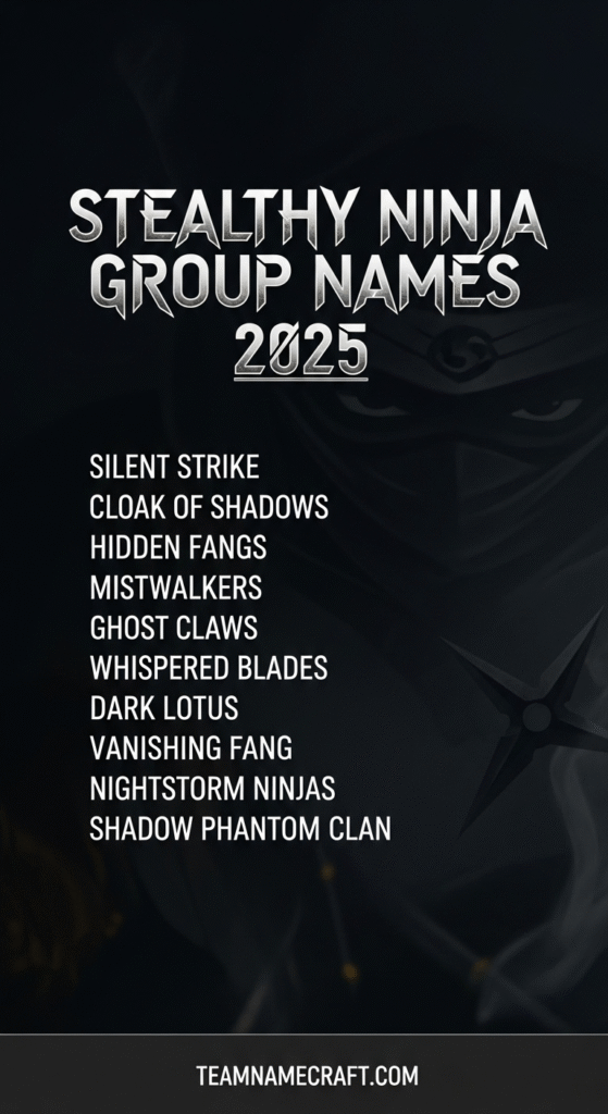 Stealthy Ninja Group Names