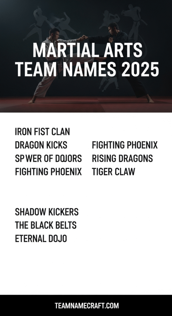 Martial Arts Team Names