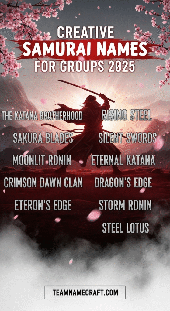 Creative Samurai Names for Groups 2025