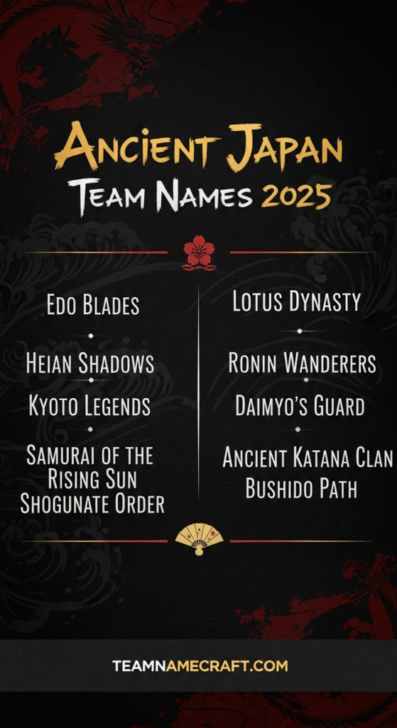 Ancient Japan Team Names
