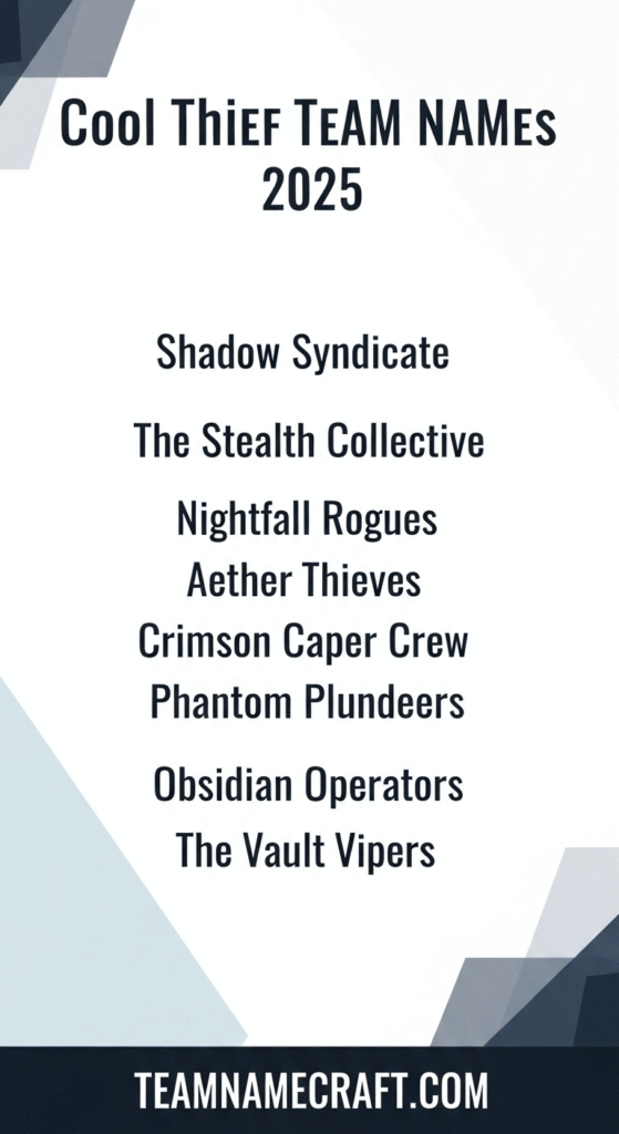 Cool Thief Team Names