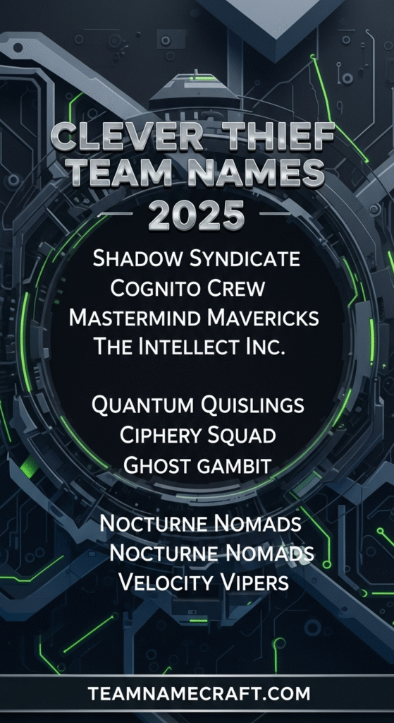 Clever Thief Team Names 2025