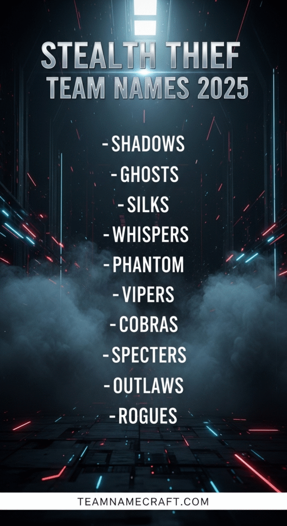 Stealth Thief Team Names (One-Word)