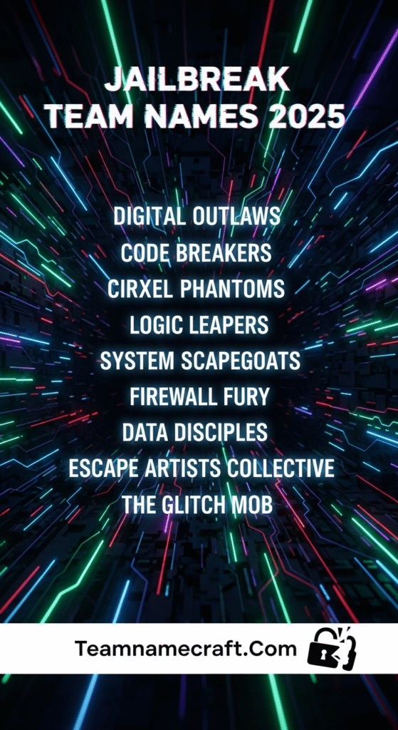 Jailbreak Team Names (Escape Theme)