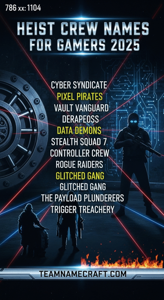 Heist Crew Names For Gamers