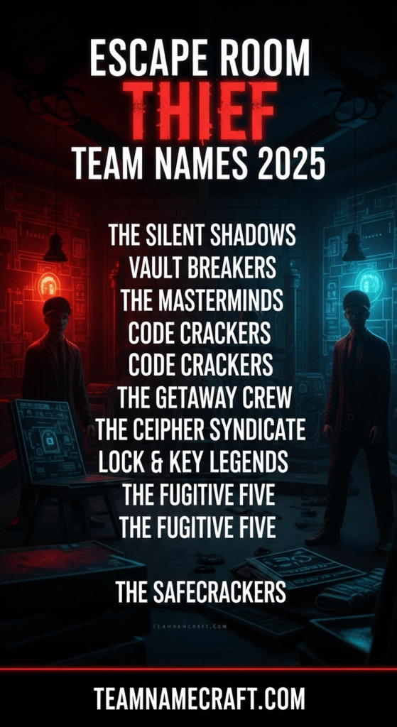 Escape Room Thief Team Names