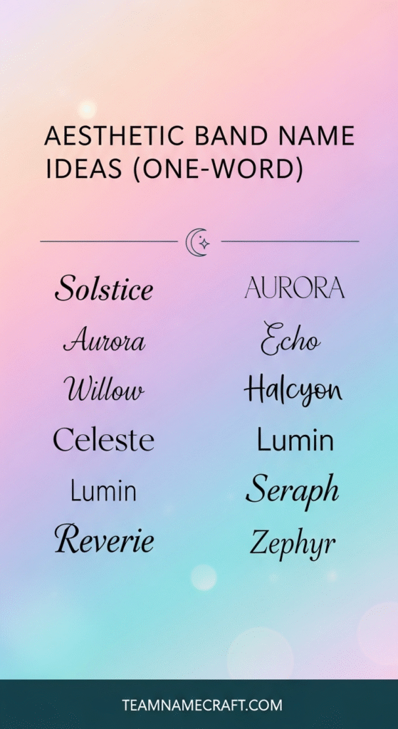 Aesthetic Band Name Ideas (One-Word)