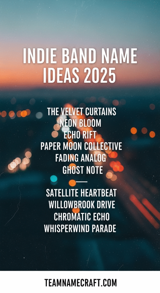 Indie Band Name Ideas 2025