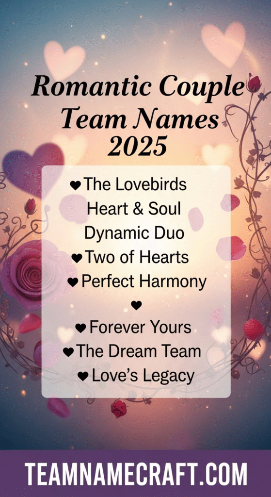 Romantic Couple Team Names