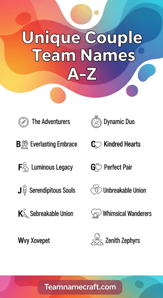 Unique Couple Team Names A to Z