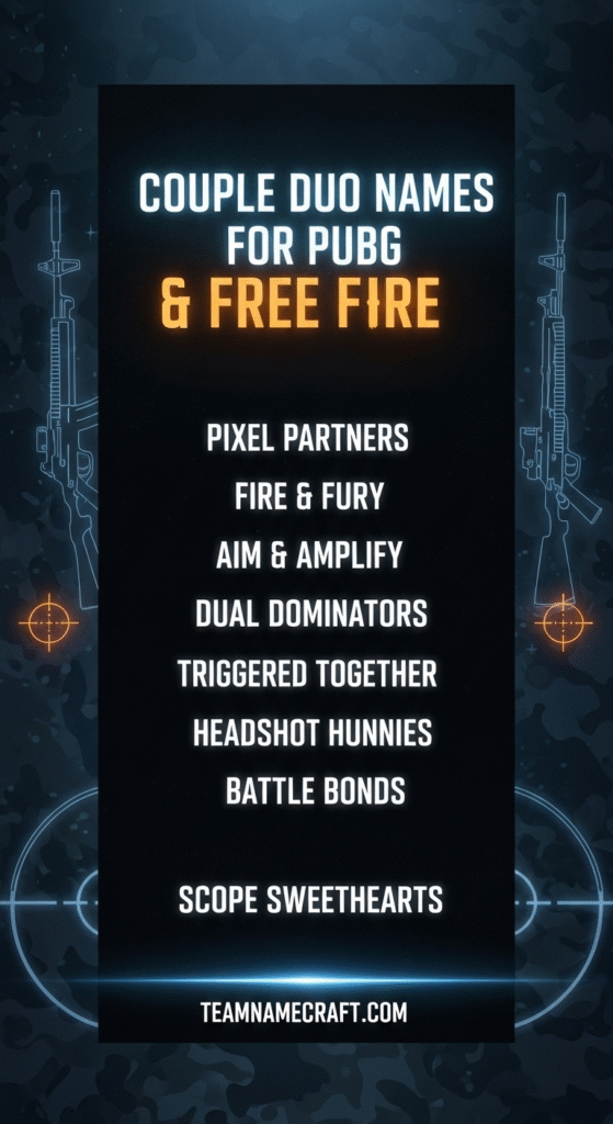 Couple Duo Names for PUBG & Free Fire