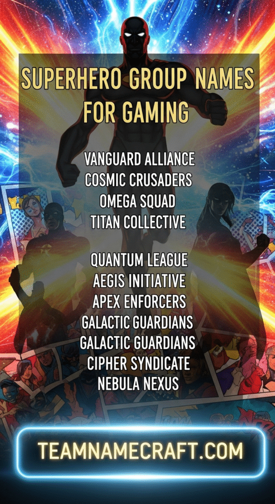 Superhero Group Names For Gaming