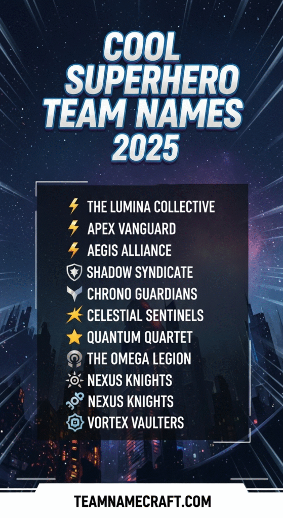 Cool Superhero Team Names