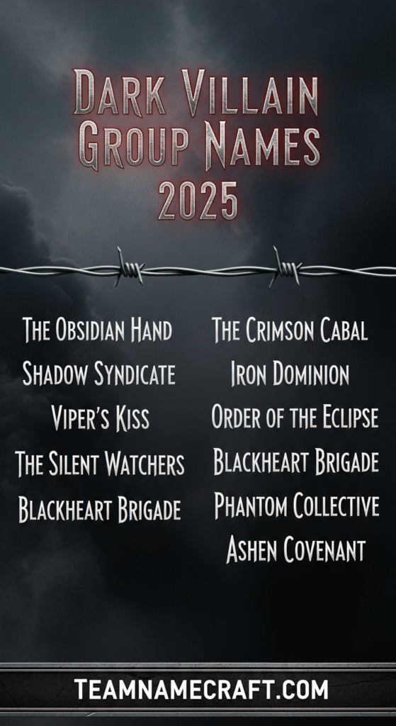 Dark Villain Group Names