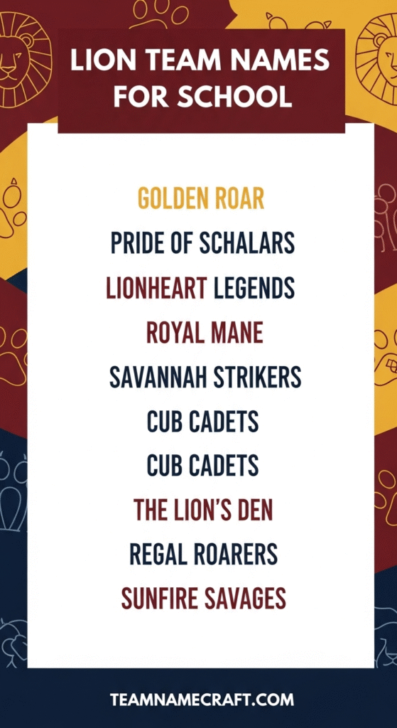 Lion Team Names For School