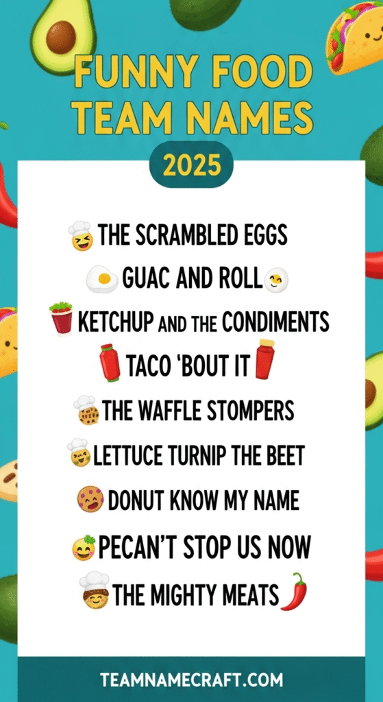 Funny Food Team Names