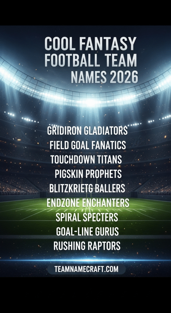 Cool Fantasy Football Team Names