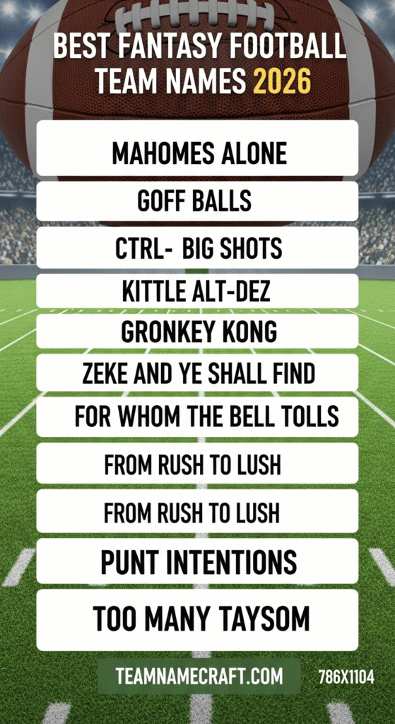 Best Fantasy Football Team Names