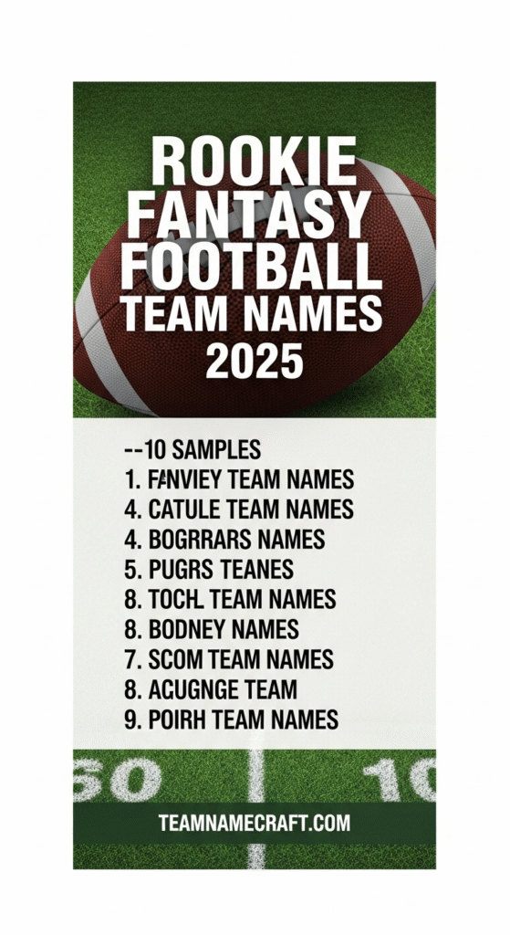 Rookie Fantasy Football Team Names 2026