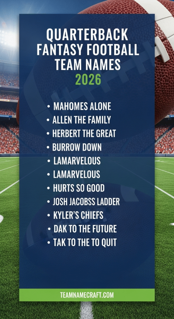 Quarterback Fantasy Football Team Names