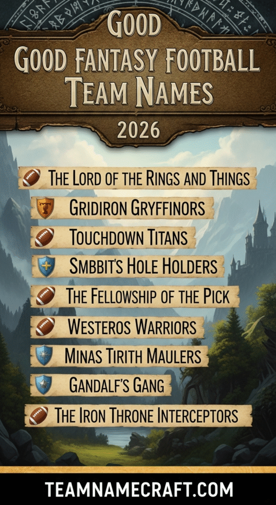 Good Fantasy Football Team Names