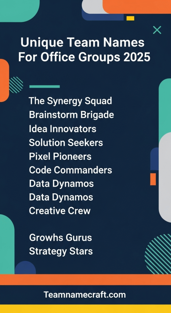 Unique Team Names For Office Groups