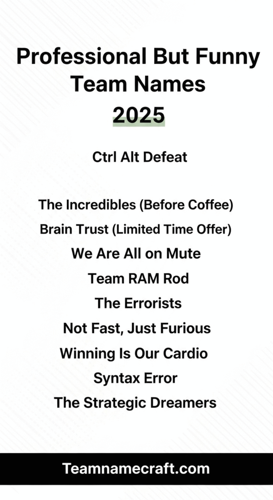 Professional But Funny Team Names