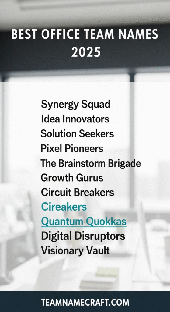 Best Office Team Names 2025