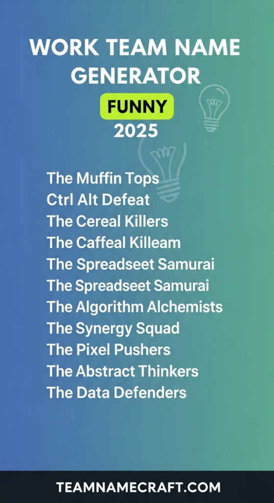 Work Team Name Generator Funny
