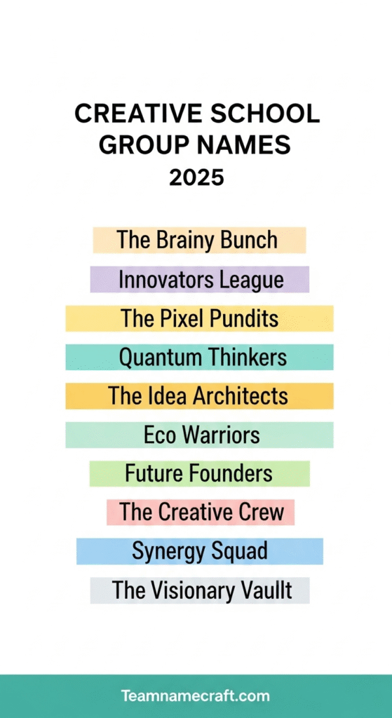 Creative School Group Names 2026