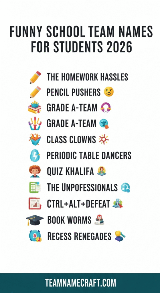 Funny School Team Names For Students