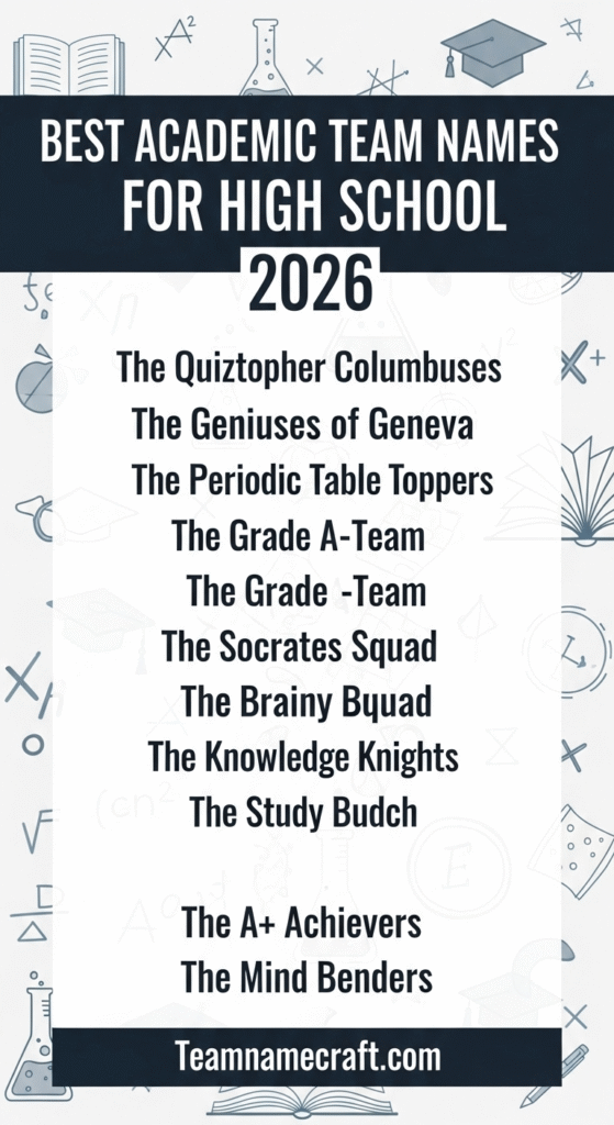 Best Academic Team Names For High Schoo