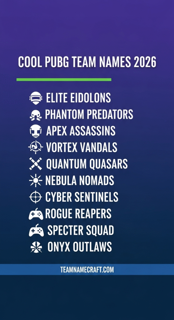 Cool Pubg Team Names 2026