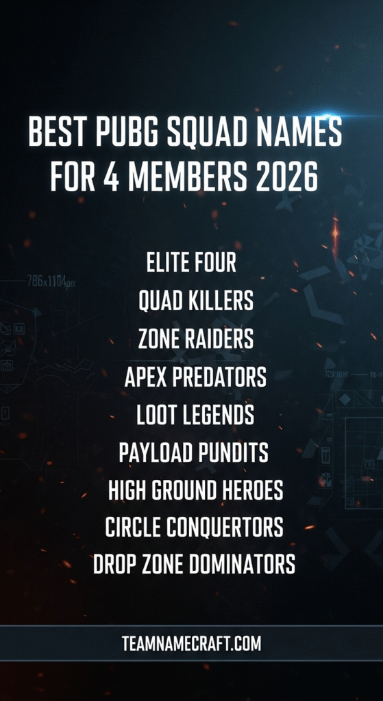 Best Pubg Squad Names For 4 Members