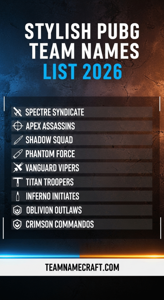 Stylish Pubg Team Names List