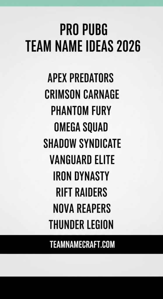 Pro Pubg Team Name Ideas
